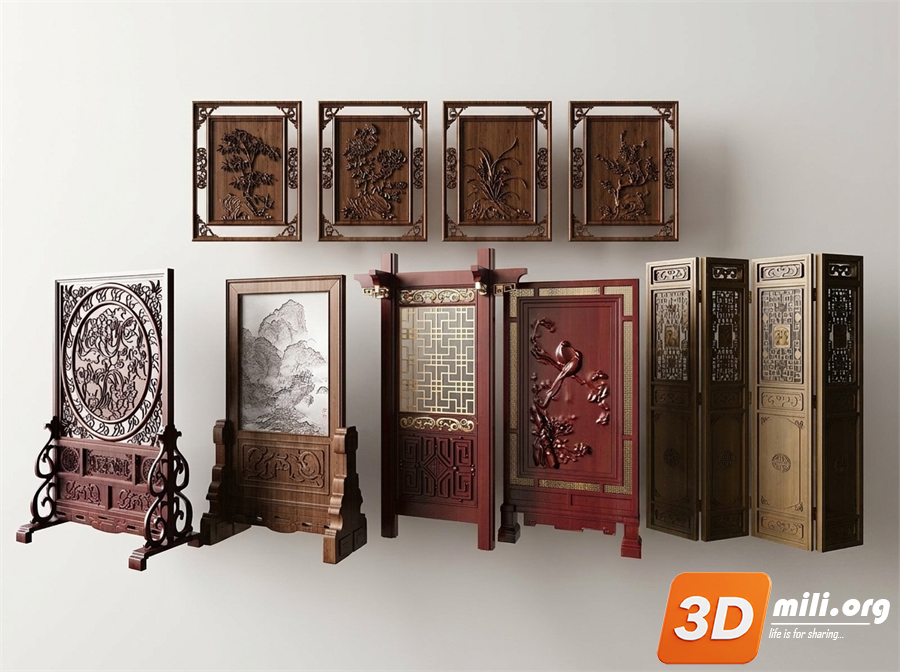 Folding screen Skp Files 